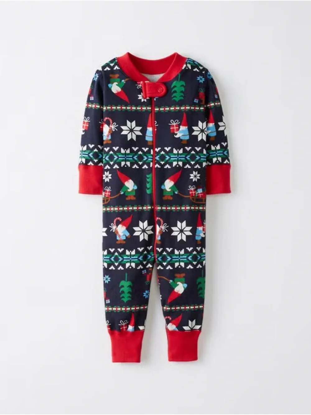 Hanna Andersson Baby Zip Sleeper in Gnome Sweet Gnome Navy Blue Size 3-6 Months